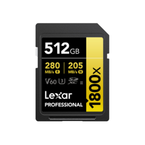 Lexar 512GB Professional 1800x UHS-II SDXC Memory Card