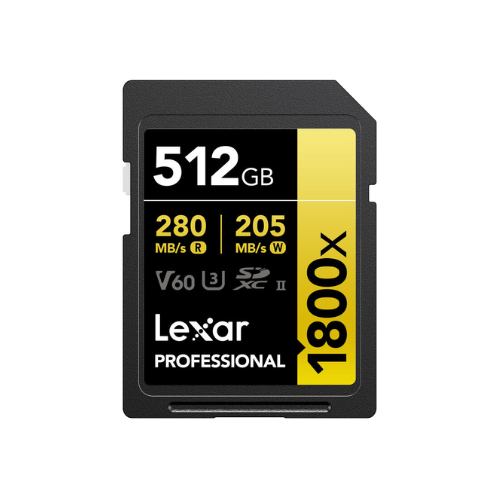 Lexar 512GB Professional 1800x UHS-II SDXC Memory Card