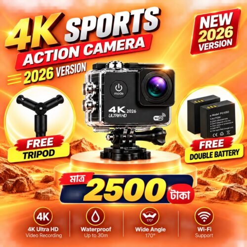 4K HD Action Camera with Wi-Fi | 170° Wide Angle